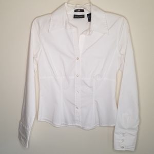 New York & Company Ivory Shirt Sz 6